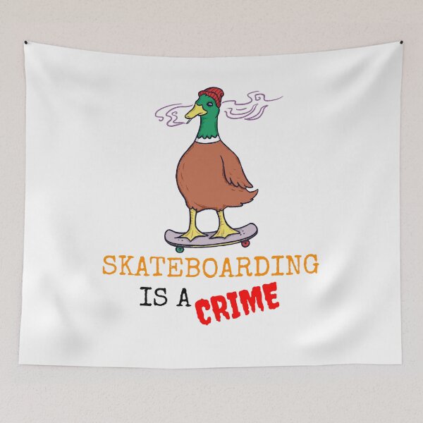 Item preview, SKATEBOARDING IS A CRIME designed and sold by MIKE'S PRINT ON DEMAND.