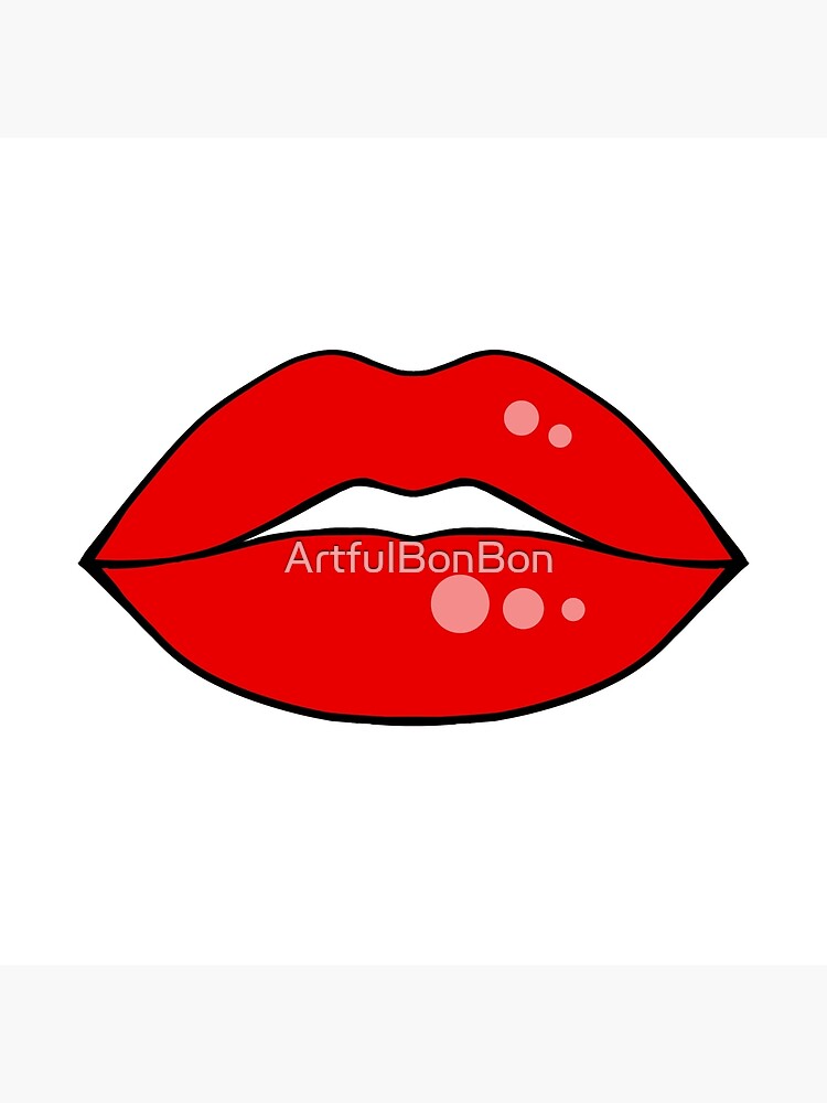 Beautiful sexual lips isolated on a white background. Female red lips  drawing. Handwork. Thaw from pleasure Stock Illustration | Adobe Stock