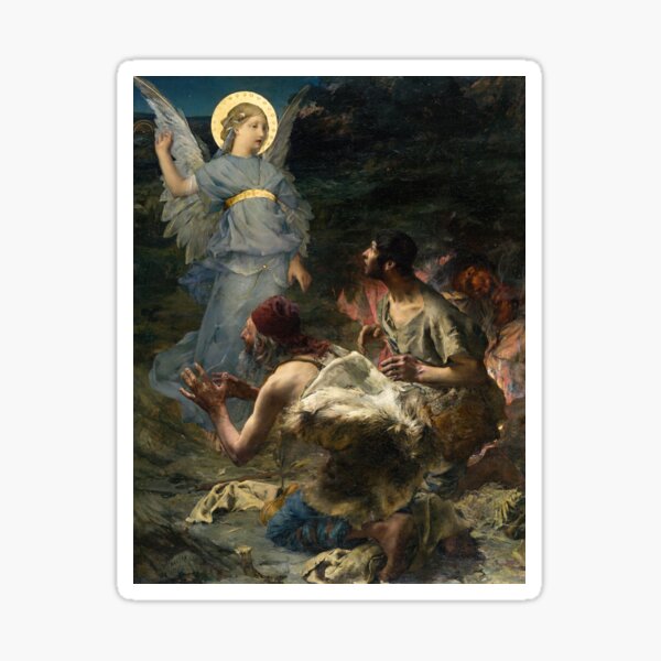 The Annunciation To The Shepherds By Jules Bastien Lepage Sticker For   St,small,507x507 Pad,600x600,f8f8f8 