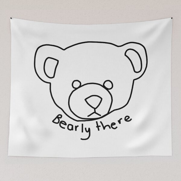 Item preview, Minimal Bear Portrait with Pun Bearly There designed and sold by ellenhenry.