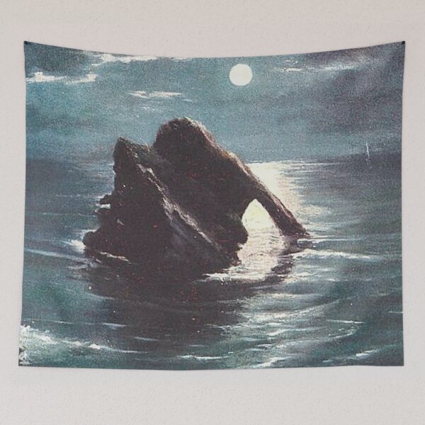 Item preview, Vintage Illustration of Moonlit Bow Fiddle Rock, Portknockie designed and sold by yourscotland.