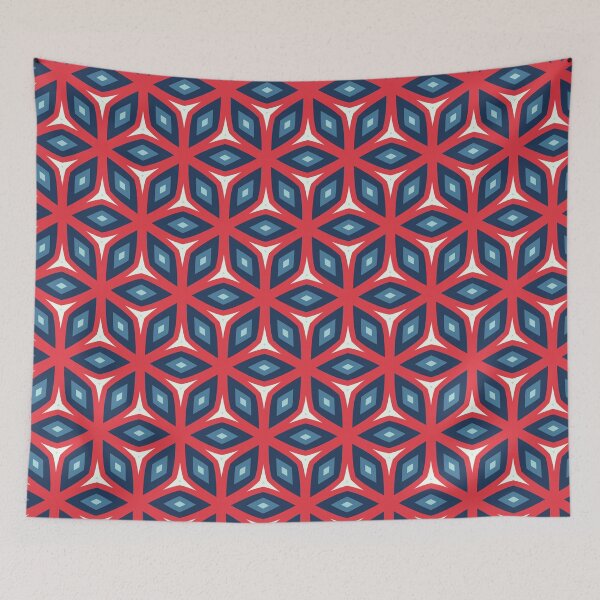 Artikelvorschau, Geometrische Serie Americana USA in patriotischen Mustern in Rot, Weiß und Blau entworfen und verkauft von cozycaroline.