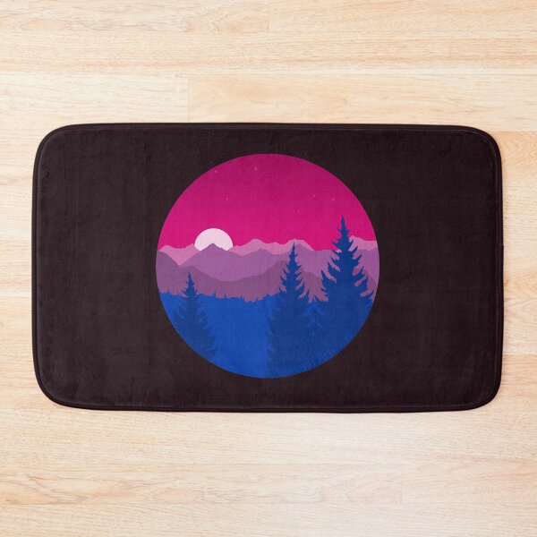 Item preview, Subtle Bisexual Pride Flag Mountainscape  designed and sold by AmethystArtwork.
