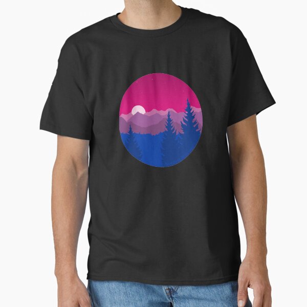 Item preview, Subtle Bisexual Pride Flag Mountainscape  designed and sold by AmethystArtwork.