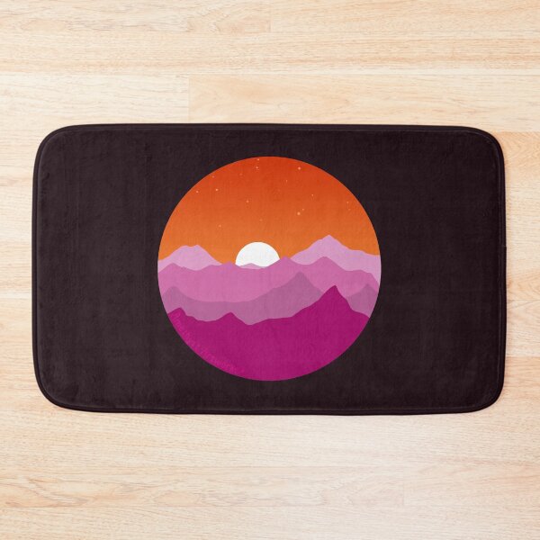 Item preview, Subtle Lesbian Pride Flag Mountain Landscape  designed and sold by AmethystArtwork.