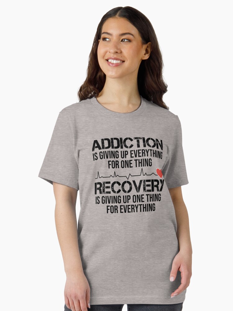 Thumbnail 2 of 7, Essential T-Shirt, Addiction VS Recovery AA NA Heartbeat for a Clean Sober Life designed and sold by T-ShirtJohn.