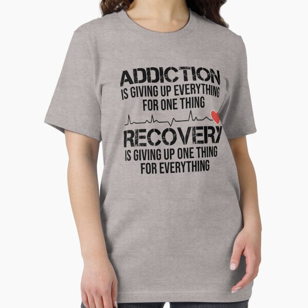 Item preview, Addiction VS Recovery AA NA Heartbeat for a Clean Sober Life designed and sold by T-ShirtJohn.