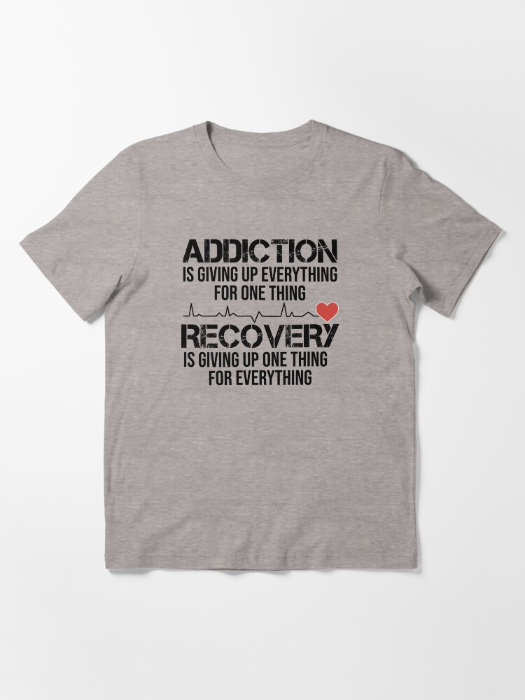 Thumbnail 3 of 7, Essential T-Shirt, Addiction VS Recovery AA NA Heartbeat for a Clean Sober Life designed and sold by T-ShirtJohn.