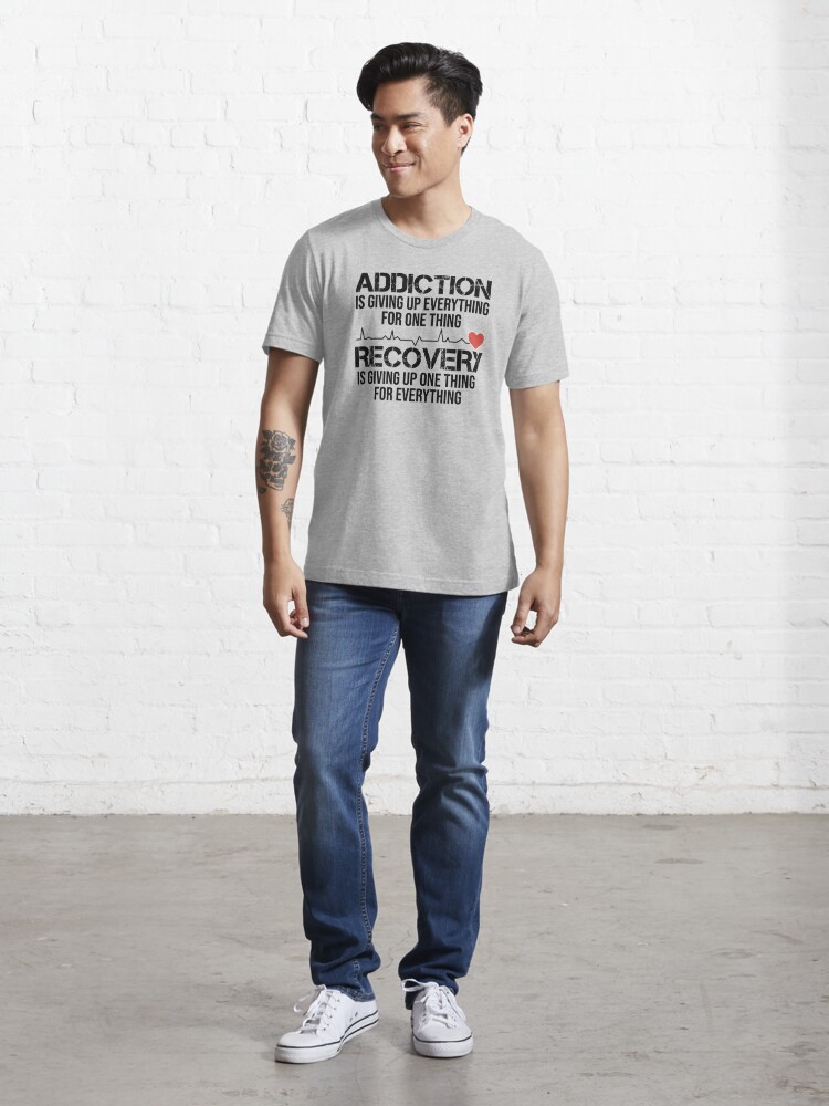  Addiction VS Recovery AA NA Heartbeat for a Clean Sober Life  Premium T-Shirt : Clothing, Shoes & Jewelry