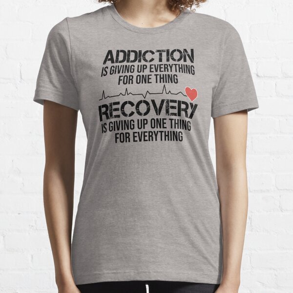 Item preview, Addiction VS Recovery AA NA Heartbeat for a Clean Sober Life designed and sold by T-ShirtJohn.
