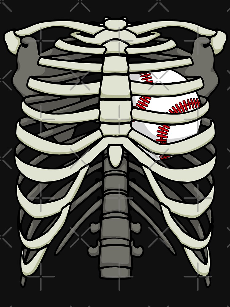 Creepy Baseball Player Skeleton Graphic Premium T-Shirt