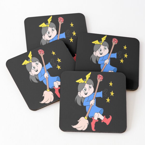 Item preview, Female witch uses a magic broom to make a miracle sticker and T-SHIRT  designed and sold by angel1818.