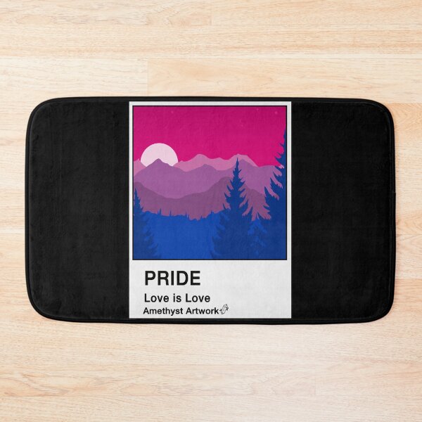 Item preview, Bisexual Pride Flag Mountainscape Paint Sample Card  designed and sold by AmethystArtwork.