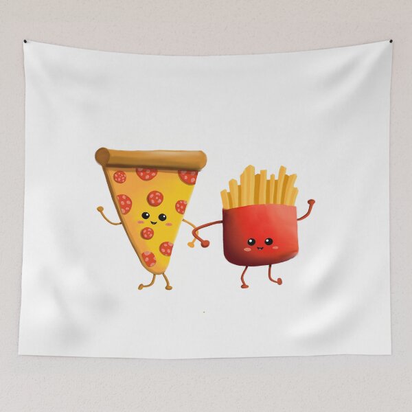 Item preview, Cute pizza and fries design  designed and sold by MariseGallery.