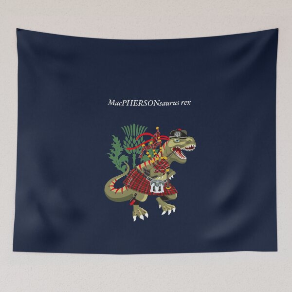 Item preview, Clanosaurus Rex MacPHERSONsaurus rex MacPherson Scotland Ireland Plaid Family Tartan designed and sold by Lisa Rotenberg.