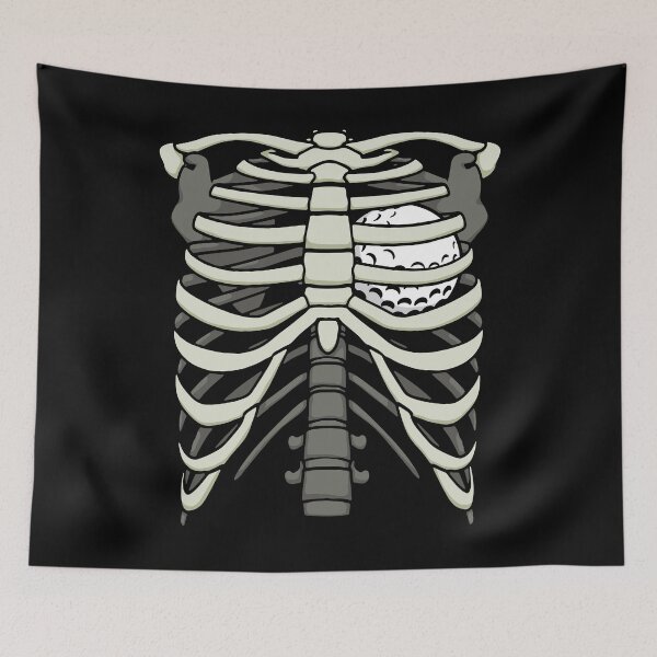 Item preview, Ribcage Halloween Golf Player Golfer Skeleton Ball Heart designed and sold by GrandeDuc.