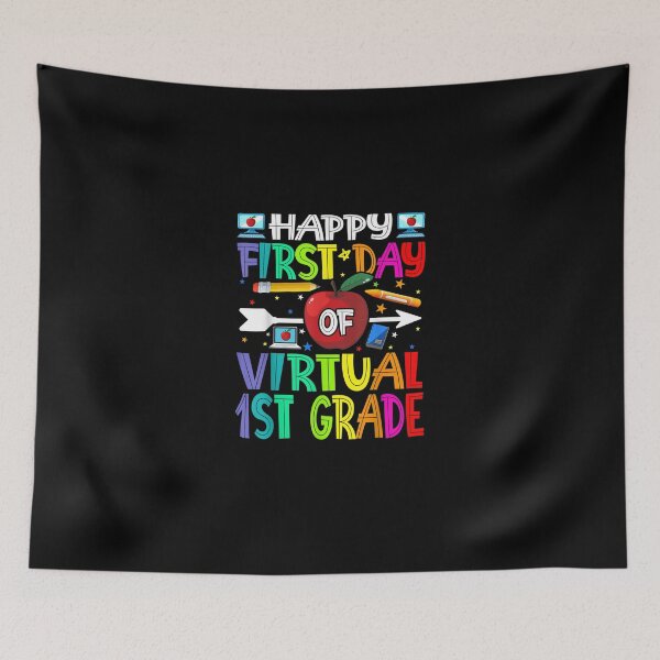 Item preview, Happy First Day of Virtual 1st Grade Teacher designed and sold by kossbus91.