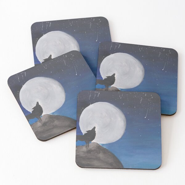 Item preview, Wolf Crying at the Moon Print designed and sold by HettyART.