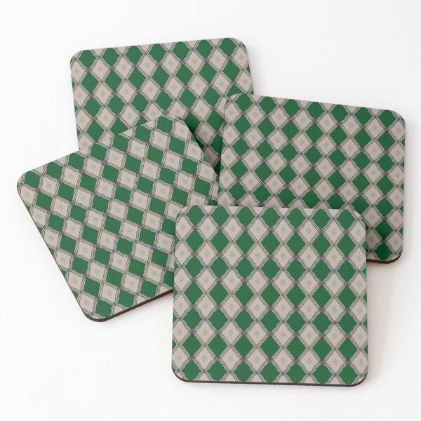 Item preview, Green and tan diamond unique Argyle pattern designed and sold by BLMcreations.