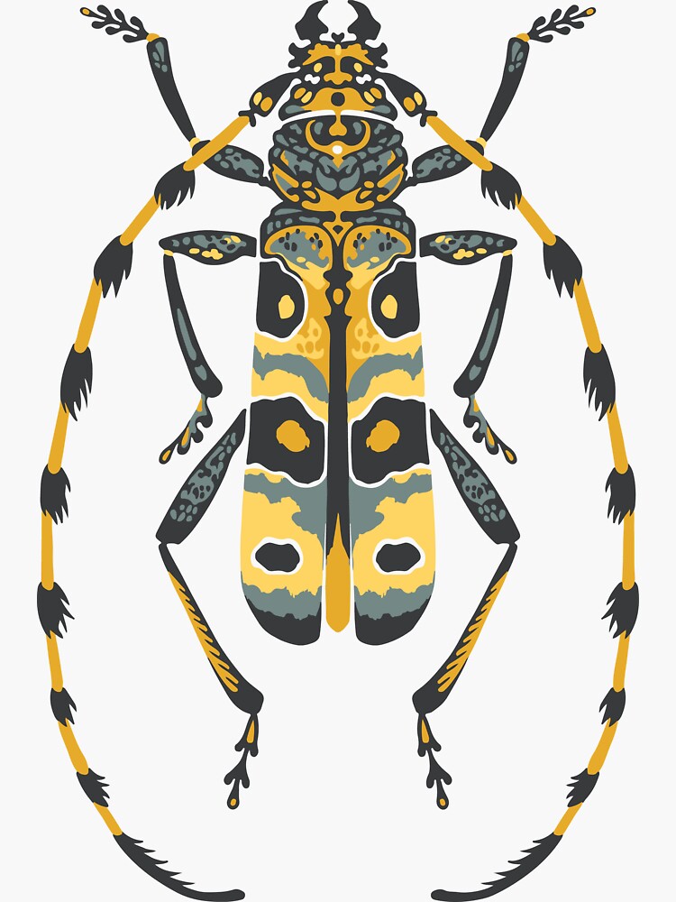 Thumbnail 3 of 3, Sticker, Longhorn Beetles designed and sold by karolfuldesigns.
