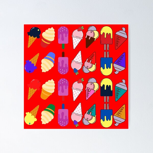 Item preview, Ice Cream Flavour Red Background designed and sold by DesignMore21.