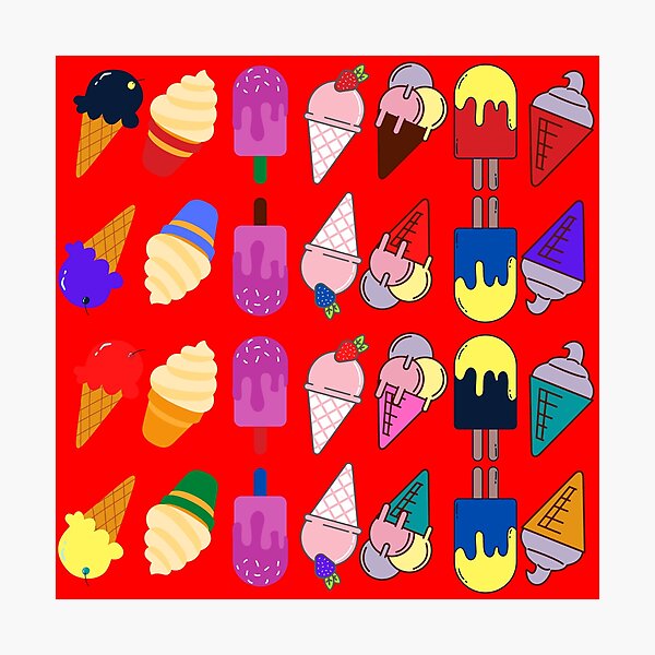 Item preview, Ice Cream Flavour Red Background designed and sold by DesignMore21.