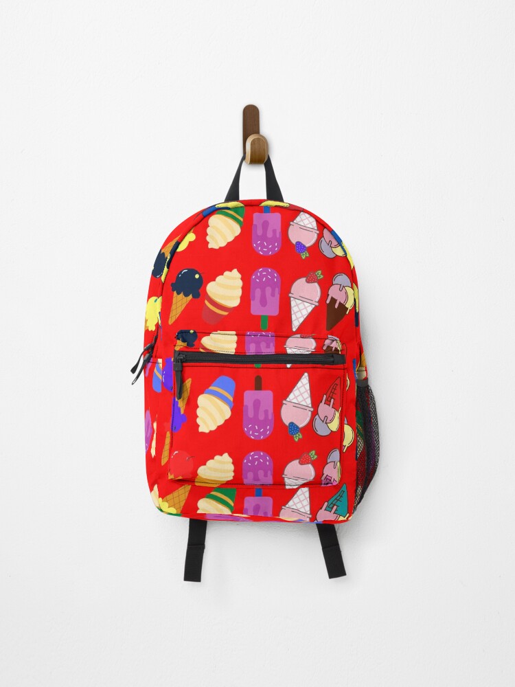 Thumbnail 1 of 3, Backpack, Ice Cream Flavour Red Background designed and sold by DesignMore21.