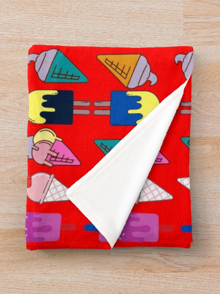 Thumbnail 3 of 6, Throw Blanket, Ice Cream Flavour Red Background designed and sold by DesignMore21.