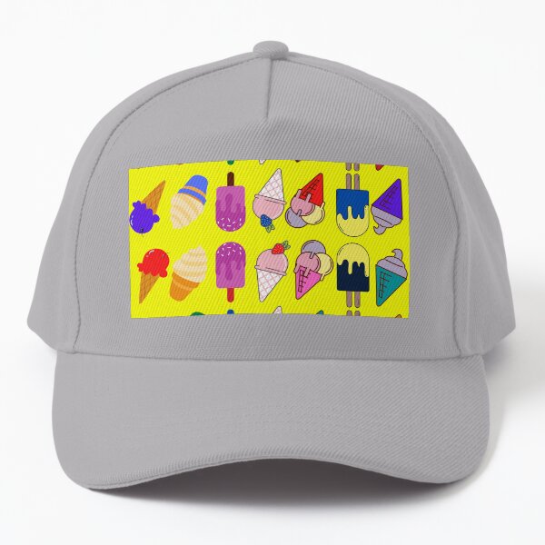 Ice Cream Flavour Yellow Background Baseball Cap