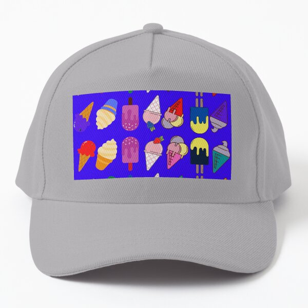 Ice Cream Flavour Blue Background Baseball Cap