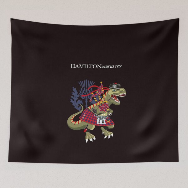 Item preview, Clanosaurus Rex HAMILTONsaurus rex Hamilton Red Plaid Family Tartan designed and sold by Lisa Rotenberg.