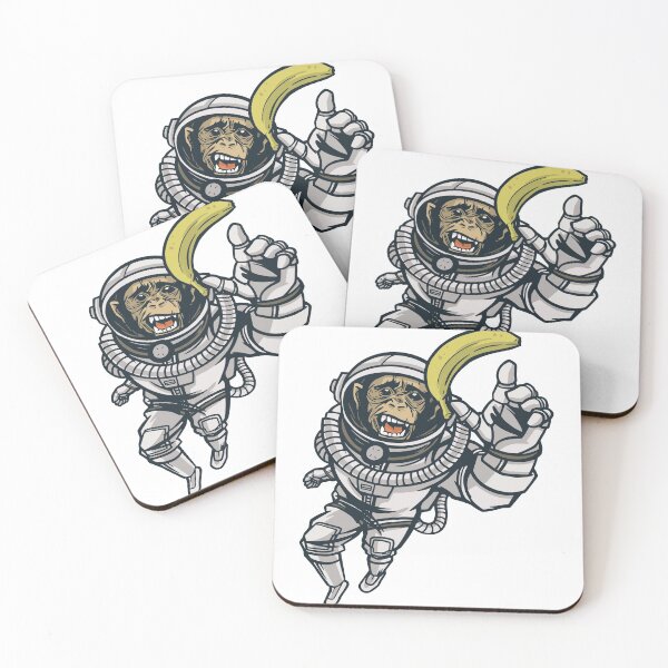 Item preview, Astronaut chimpanzee monkey banana designed and sold by TRIBExSPACE.