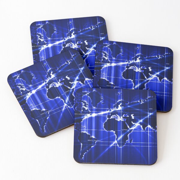 Item preview, Shining Digital World Map - Indigo designed and sold by NexusArts.