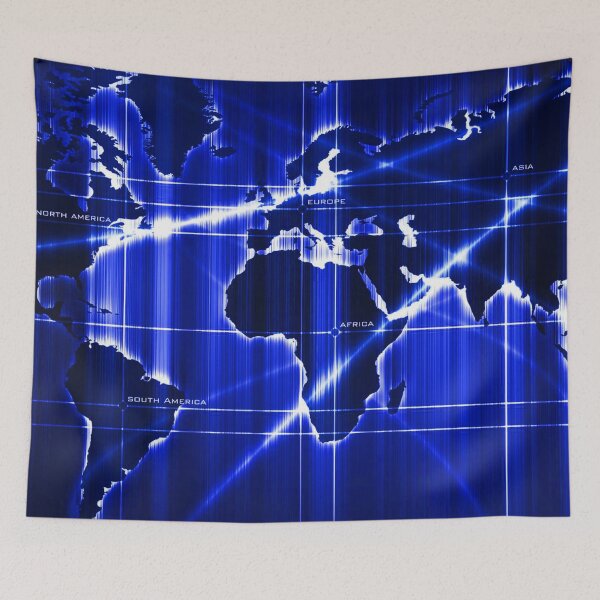 Item preview, Shining Digital World Map - Indigo designed and sold by NexusArts.