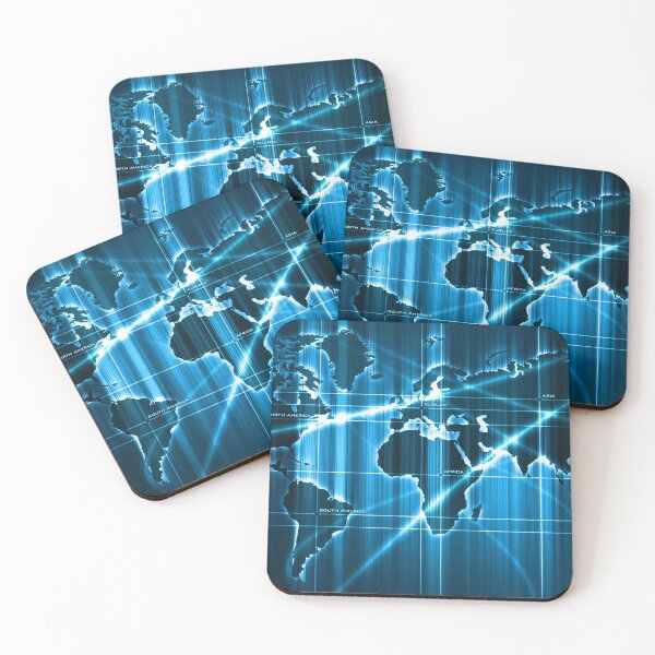 Item preview, Shining Digital World Map - Aquamarine designed and sold by NexusArts.