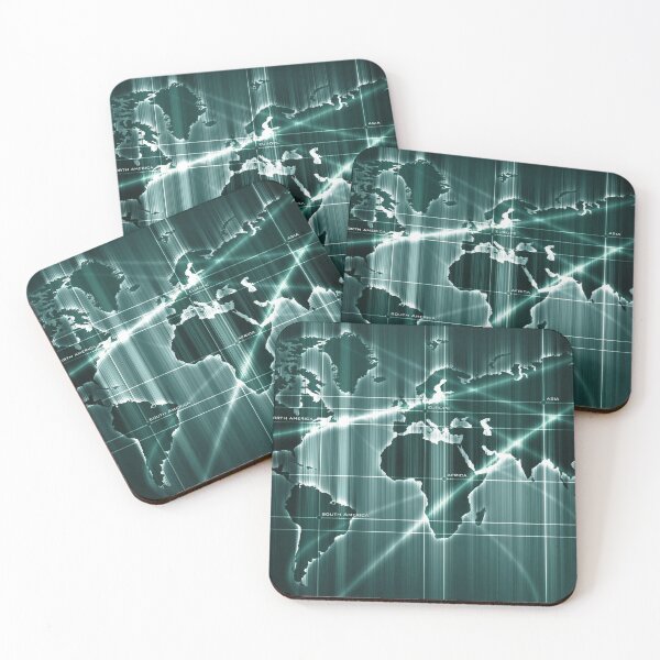 Item preview, Shining Digital World Map - Pale green designed and sold by NexusArts.