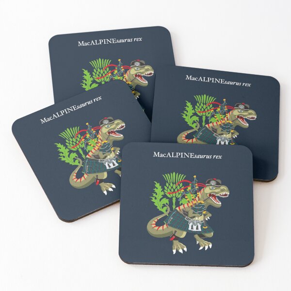 Item preview, Clanosaurus Rex MacALPINEsaurus rex MacAlpine Scotland Ireland Plaid Family Tartan designed and sold by Lisa Rotenberg.