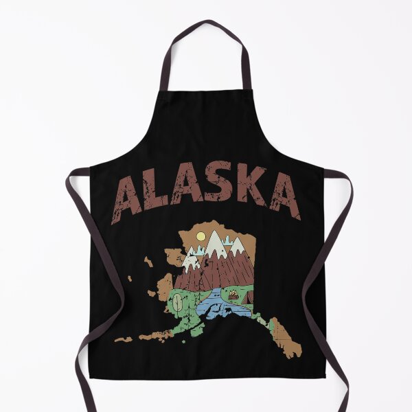 Item preview, Alaska Decorative State Map Shape with Mountain Camp Site (US States Collection, Distressed Style) designed and sold by gumdrop-go.
