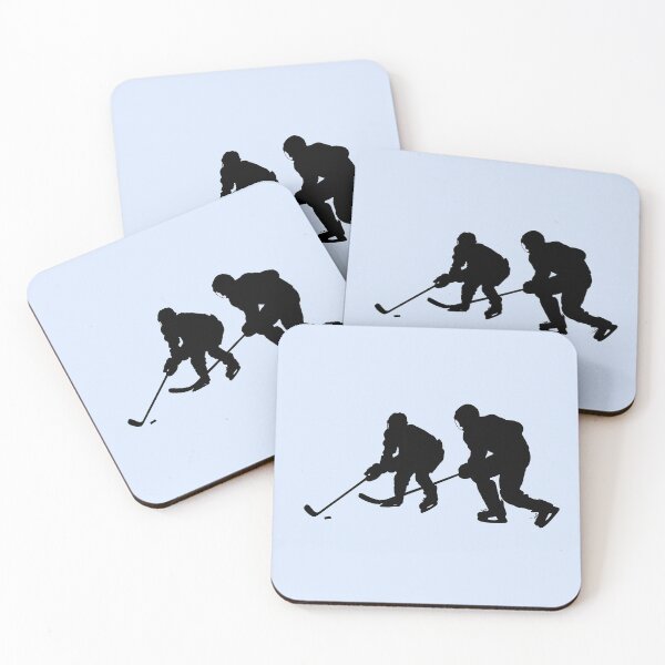Item preview, Two Male Ice Hockey Players Black Silhouette designed and sold by A HauCkrafts.