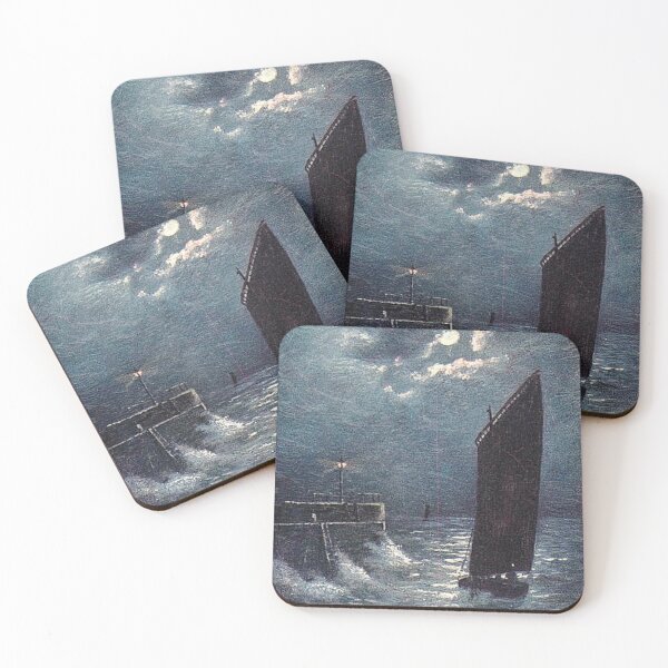 Item preview, Vintage Illustration of Moonlit Sea at the Harbour, St. Andrews designed and sold by yourscotland.