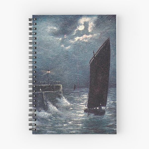Item preview, Vintage Illustration of Moonlit Sea at the Harbour, St. Andrews designed and sold by yourscotland.