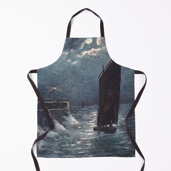 Item preview, Vintage Illustration of Moonlit Sea at the Harbour, St. Andrews designed and sold by yourscotland.