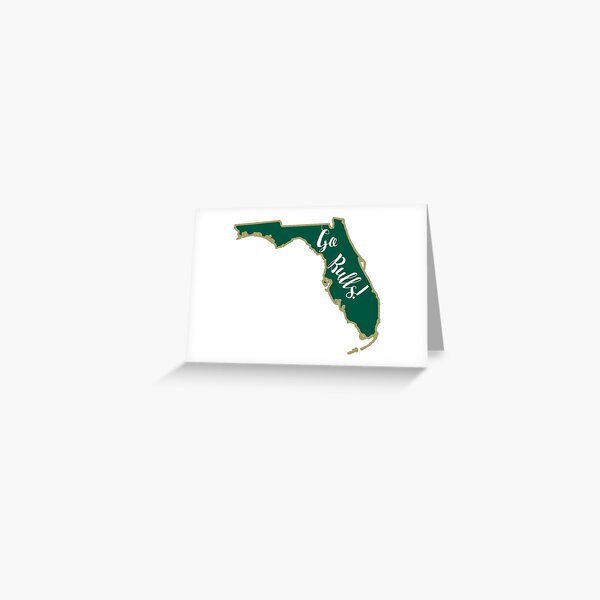 USF Bulls Florida Outline Greeting Card
