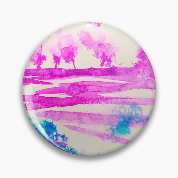 Item preview, Pink landscape with blue flowers. designed and sold by Rita1122.