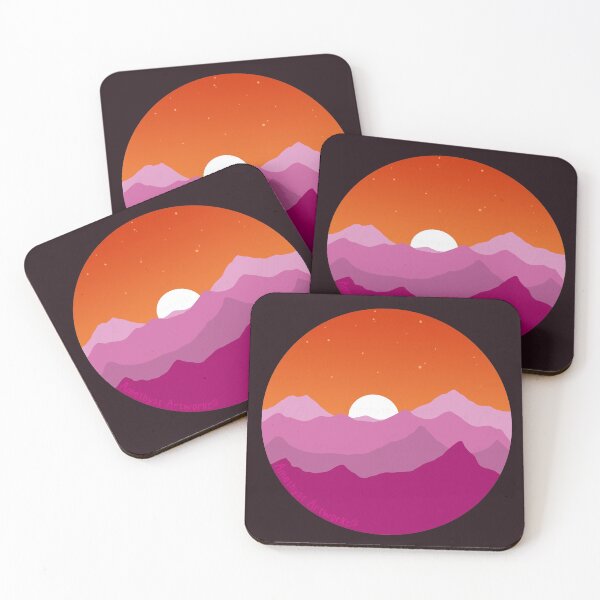 Item preview, Subtle Lesbian Pride Flag Mountain Landscape  designed and sold by AmethystArtwork.