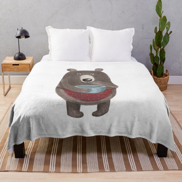 Item preview, Bear hand-drawn with apron and plate designed and sold by Galina Lyapina.