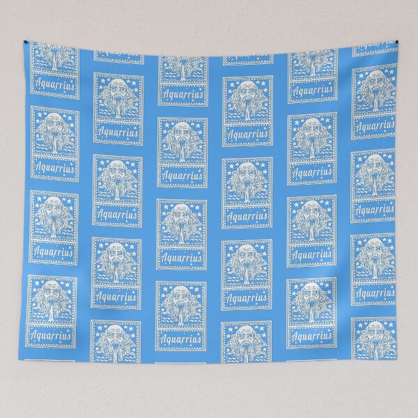 Item preview, Zodiac sign Aquarius and lettering. retro style designed and sold by plastic2021.