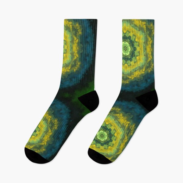 Artikelvorschau, Psychedelisches Kaleidoskop Gelbgrün und Blau entworfen und verkauft von WormholeOrbital.