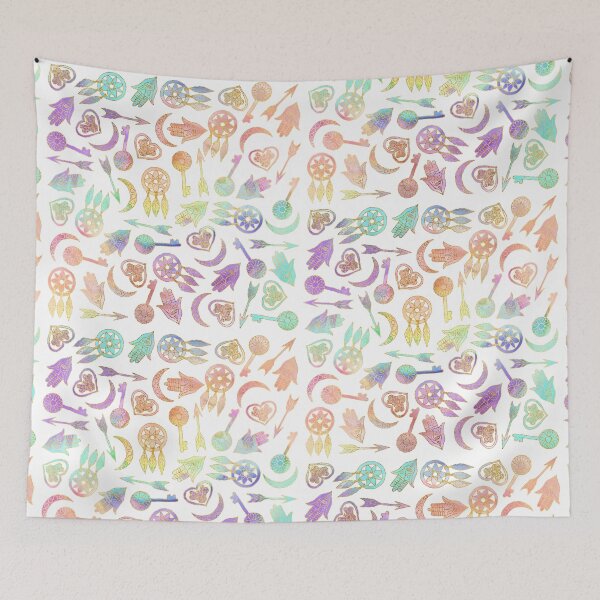 Item preview, Watercolor and Gold Popular Symbols on White designed and sold by Blkstrawberry.