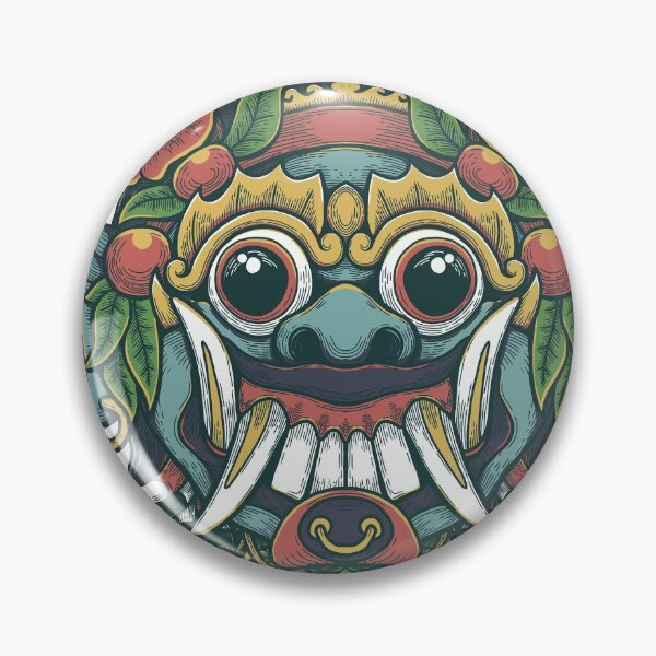 Item preview, green Bali rangda illustration designed and sold by Goba Bali Studio.